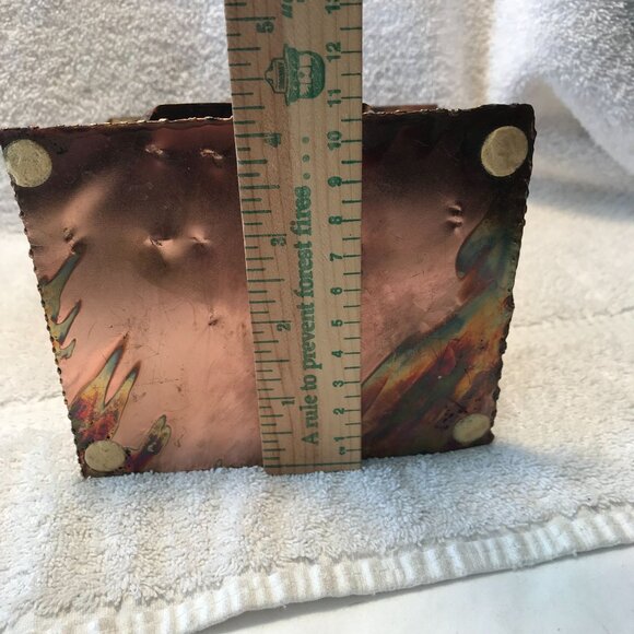 Handmade Copper Desk Music Box With Quirky Figurine & Coffee Cup Sitting At Pian - Picture 8 of 11